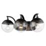 4_Dixon 21" Wide Matte Black 3-Light Bath Light with Clear Glass more views
