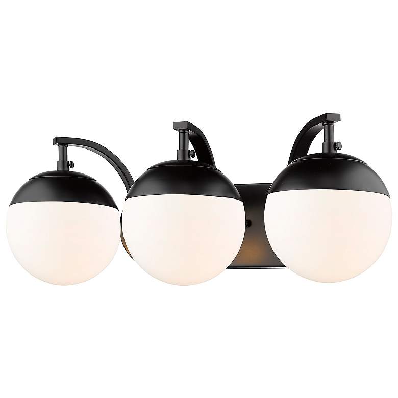 Image 2 Dixon 21" Wide Matte Black 3-Light Bath Light with Opal Glass more views
