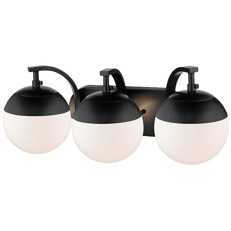 Image 4 Dixon 21" Wide Matte Black 3-Light Bath Light with Opal Glass more views