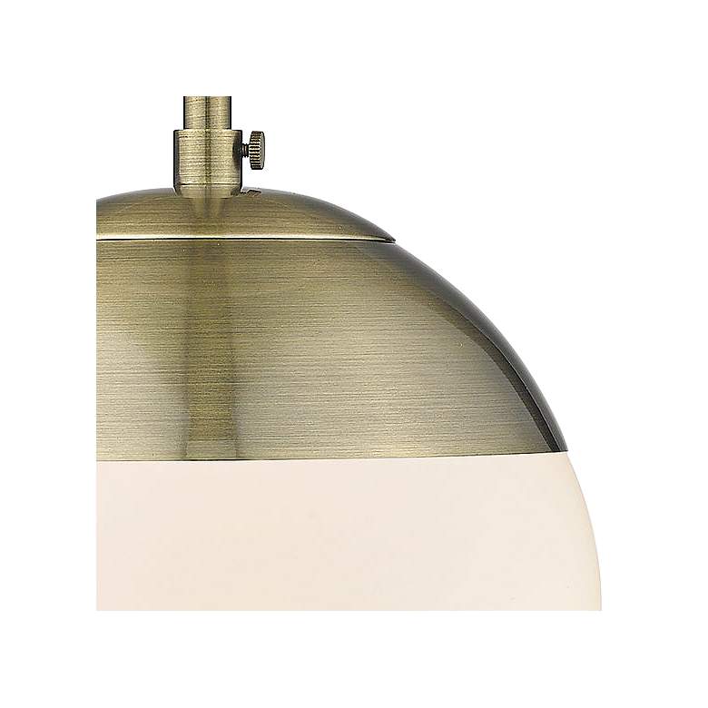 Image 2 Dixon 7 1/2" Wide 1-Light Semi-Flush in Aged Brass with Opal more views