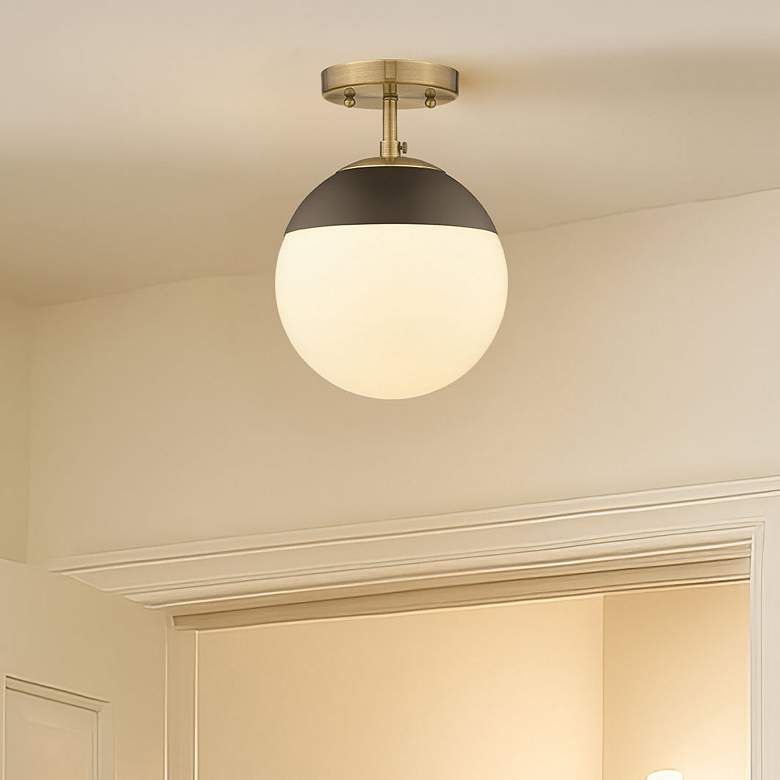 Image 1 Dixon 7 1/2" Wide Aged Brass Ceiling Light