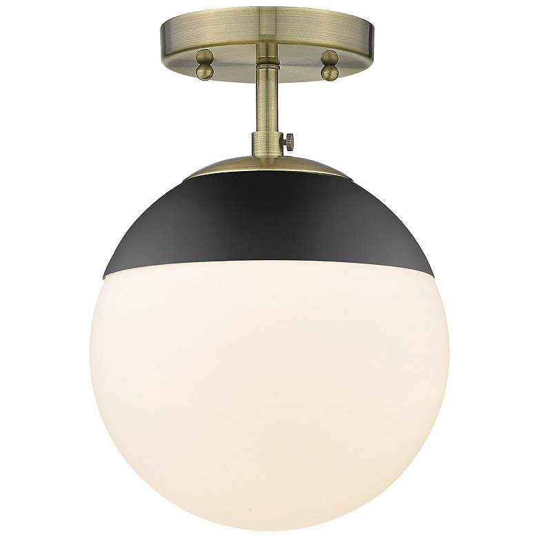 Image 4 Dixon 7 1/2" Wide Aged Brass Ceiling Light more views