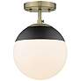 4_Dixon 7 1/2" Wide Aged Brass Ceiling Light more views
