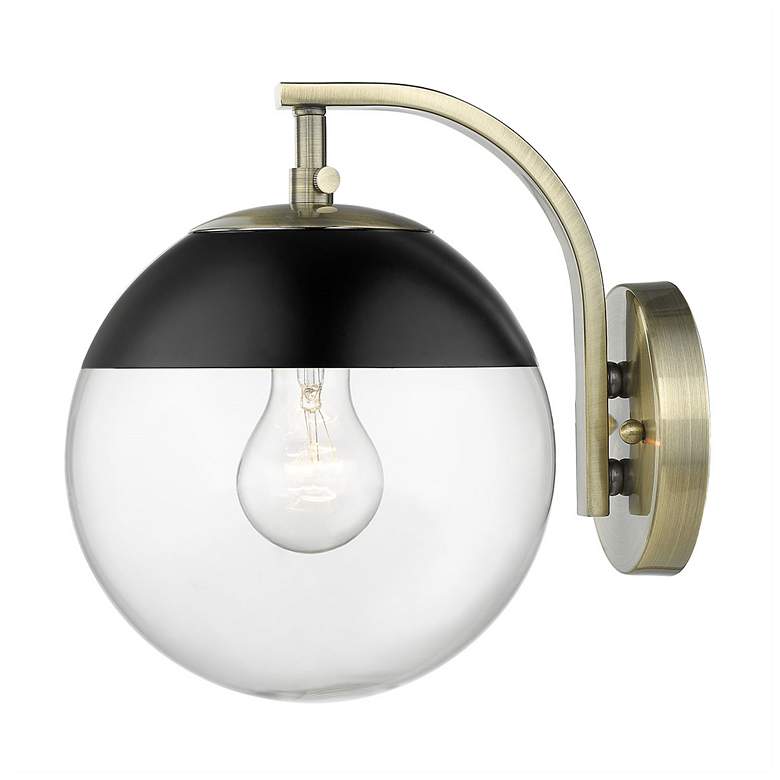 Image 1 Dixon 7 3/4" Wide Aged Brass 1-Light Wall Sconce with Clear Glass
