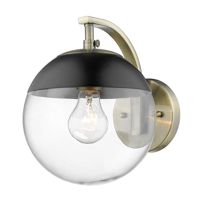 Image 3 Dixon 7 3/4" Wide Aged Brass 1-Light Wall Sconce with Clear Glass more views
