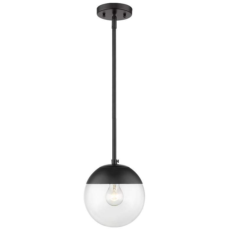 Image 1 Dixon 7 3/4 inch Wide Matte Black 1-Light Mini Pendant with Clear Glass