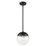 2_Dixon 7 3/4" Wide Matte Black 1-Light Mini Pendant with Clear Glass more views