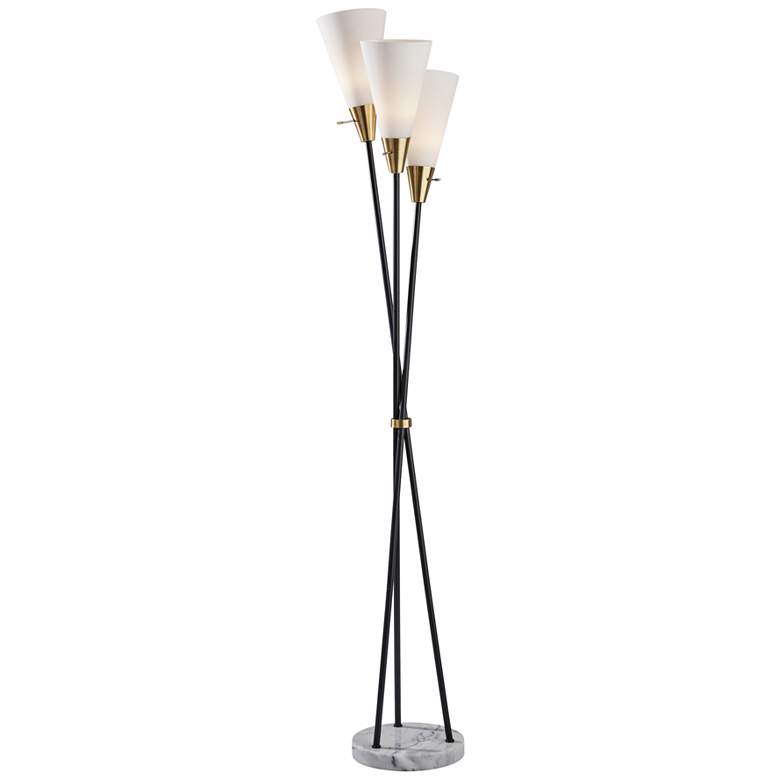 Image 2 Dixon Black Metal 3-Light Torchiere Floor Lamp