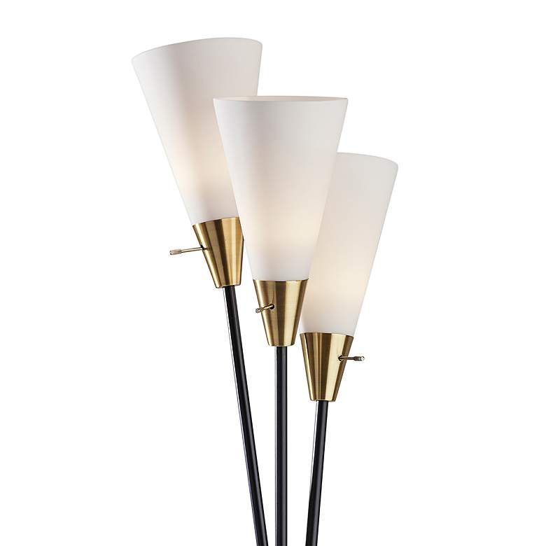 Image 3 Dixon Black Metal 3-Light Torchiere Floor Lamp more views