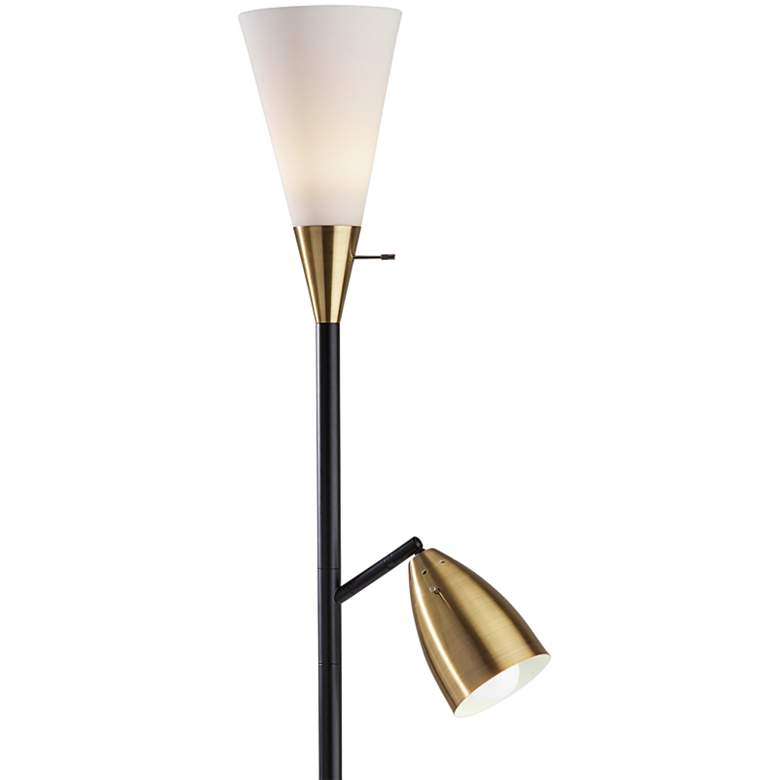 Image 3 Dixon Black Metal Torchiere Floor Lamp more views