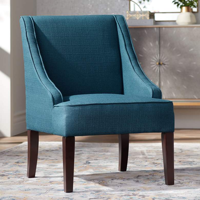 Image 1 Dixon Blue Fabric Swoop Arm Chair