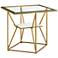 Dixon Gold Leaf and White Marble End Table