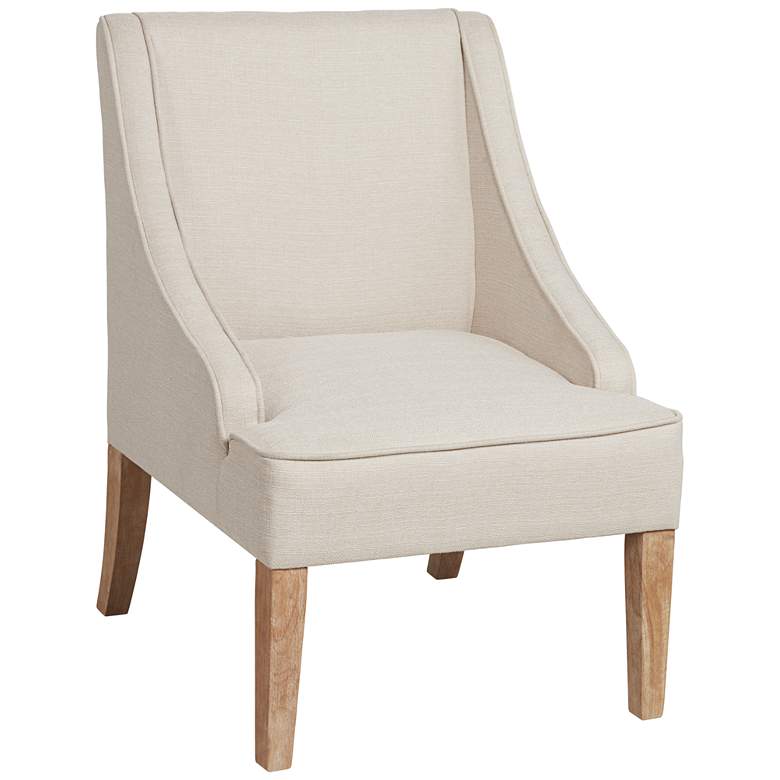 Image 3 Dixon Ivory Fabric Swoop Arm Chair