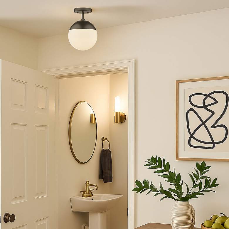 Image 3 Dixon Semi-Flush in Matte Black more views