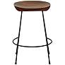 4_Diya 24 1/2" Chestnut Wood Black Iron Counter Stool more views
