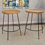 1_Diya 24 1/2" Natural Wood Black Iron Counter Stool
