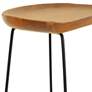 3_Diya 24 1/2" Natural Wood Black Iron Counter Stool more views