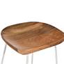 3_Diya 24 1/2" Natural Wood White Iron Counter Stool Set of 2 more views