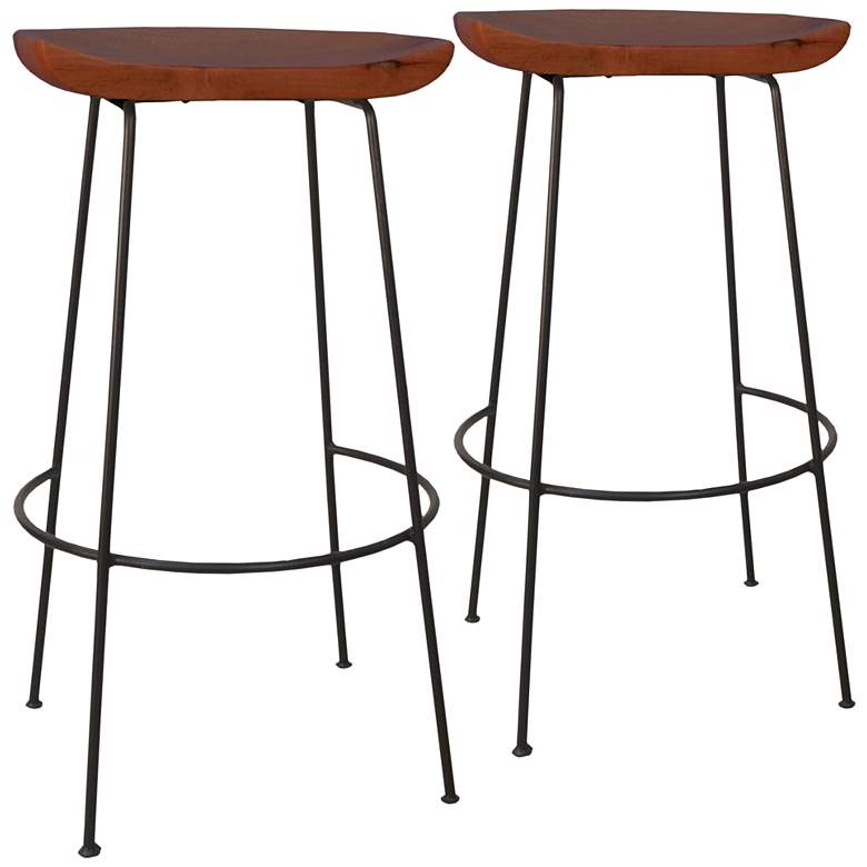 Image 2 Diya 30 1/4" Chestnut Wood Bar Stool