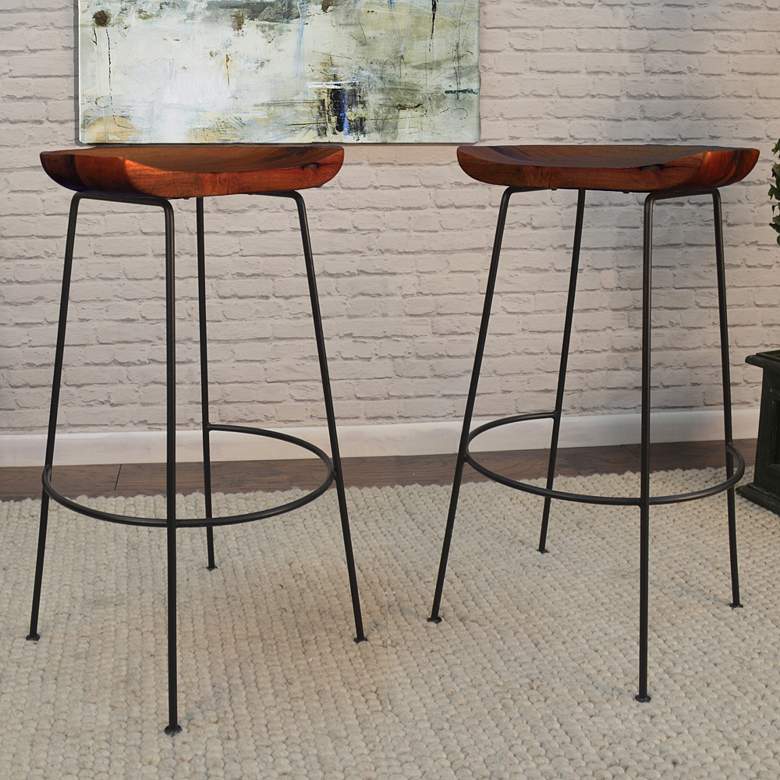 Image 1 Diya 30 1/4" Chestnut Wood Bar Stool