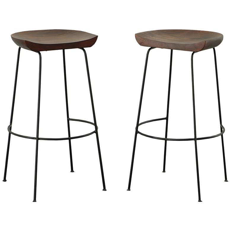 Image 4 Diya 30 1/4" Chestnut Wood Bar Stool more views