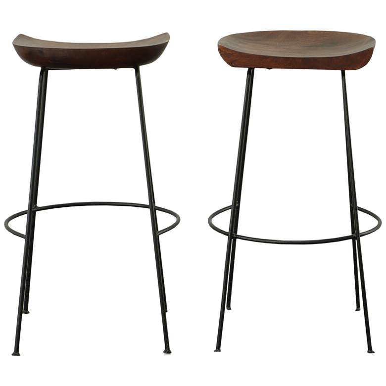 Image 5 Diya 30 1/4" Chestnut Wood Bar Stool more views