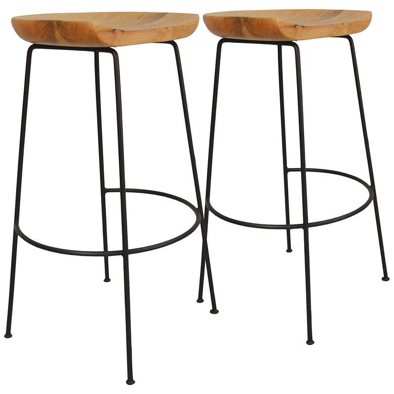 Image 2 Diya 30 1/4" Natural Wood Bar Stool