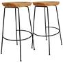 Diya 30 1/4" Natural Wood Bar Stool