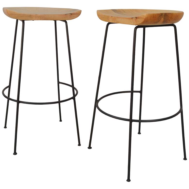 Image 4 Diya 30 1/4" Natural Wood Bar Stool more views