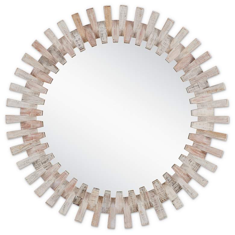 Image 1 Diza Round Whitewash Mirror