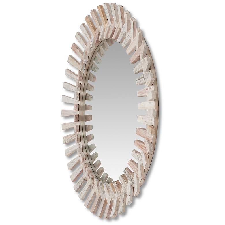 Image 2 Diza Round Whitewash Mirror more views