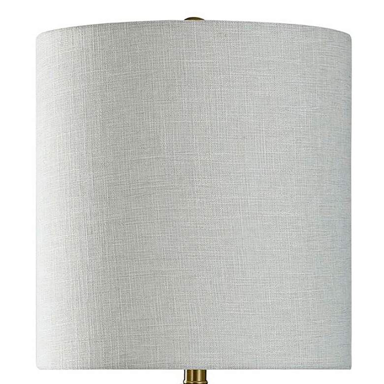 Image 2 Dobbins Table Lamp - Brass Finish With Marble Base - Hardback Shade more views