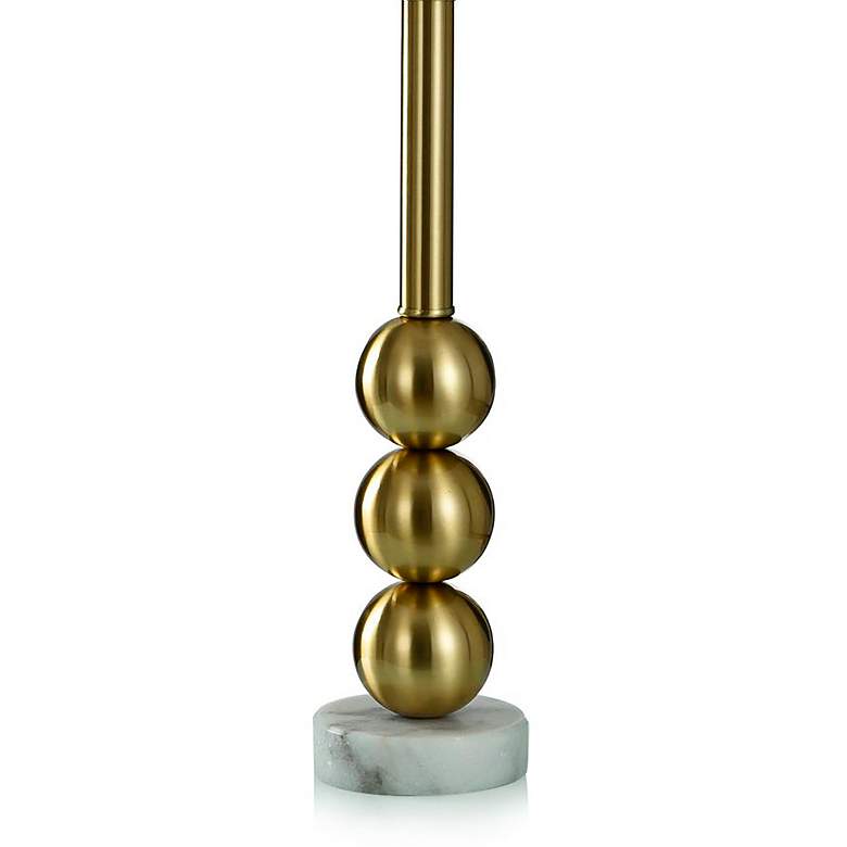 Image 3 Dobbins Table Lamp - Brass Finish With Marble Base - Hardback Shade more views
