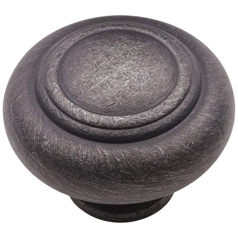 Image 1 Dobbler Distressed Nickel 1 1/2"W Double Ringed Cabinet Knob