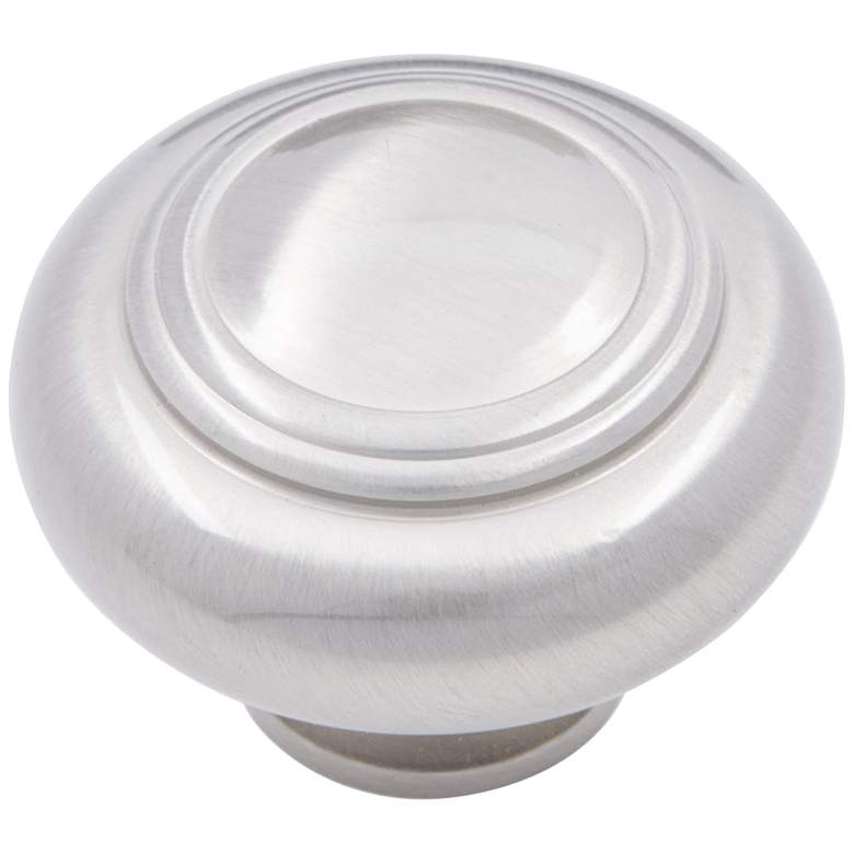 Image 1 Dobbler Satin Nickel 1 1/2" Wide Double Ringed Cabinet Knob