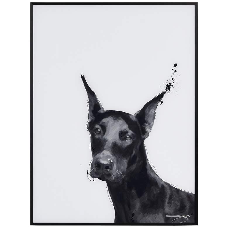 Image 3 Doberman 24" High Rectangular Framed Glass Wall Art