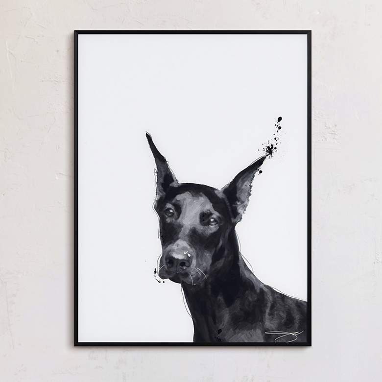 Image 2 Doberman 24" High Rectangular Framed Glass Wall Art