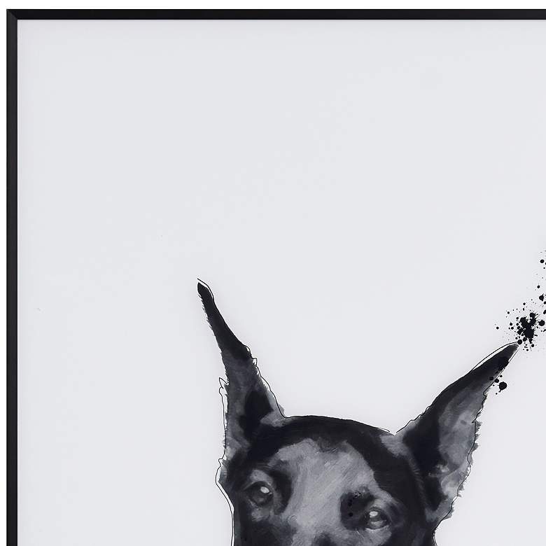 Image 4 Doberman 24" High Rectangular Framed Glass Wall Art more views
