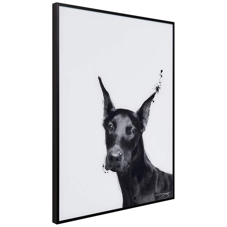 Image 7 Doberman 24" High Rectangular Framed Glass Wall Art more views