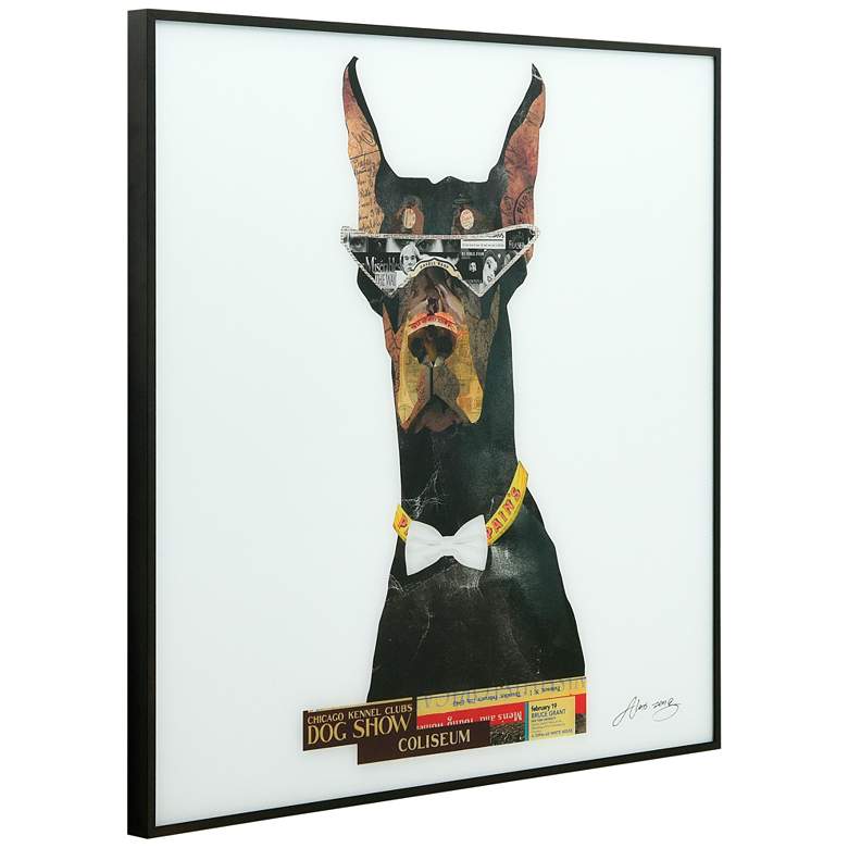 Image 4 Doberman Pinscher 24" Square Framed Printed Glass Wall Art more views