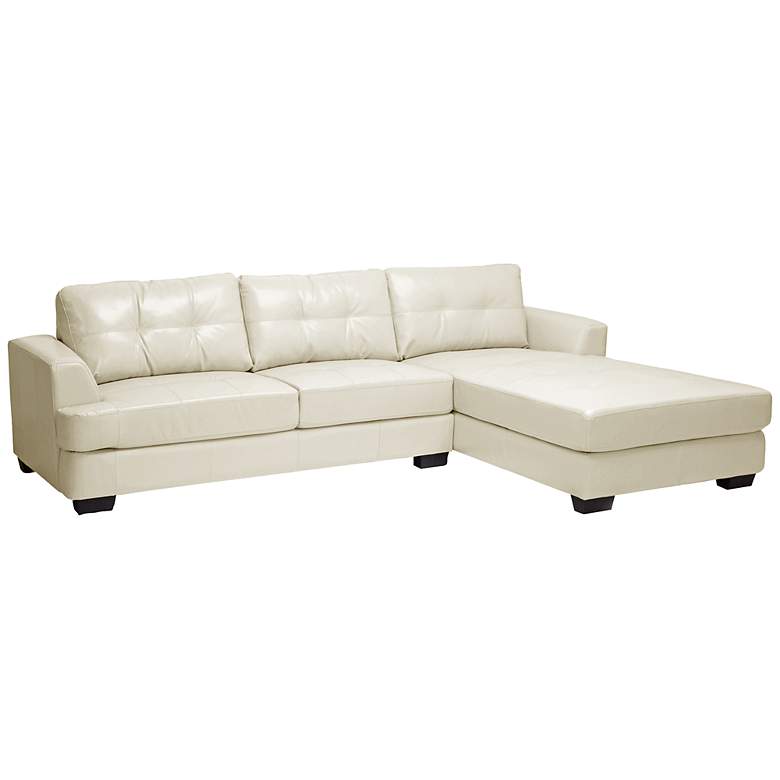 Image 1 Dobson 2-Piece Cream Bonded Leather Sectional Sofa
