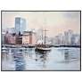 2_Dock City 40"W x 30"H Hand Embellished Framed Canvas Wall Art