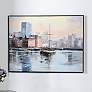 1_Dock City 40"W x 30"H Hand Embellished Framed Canvas Wall Art