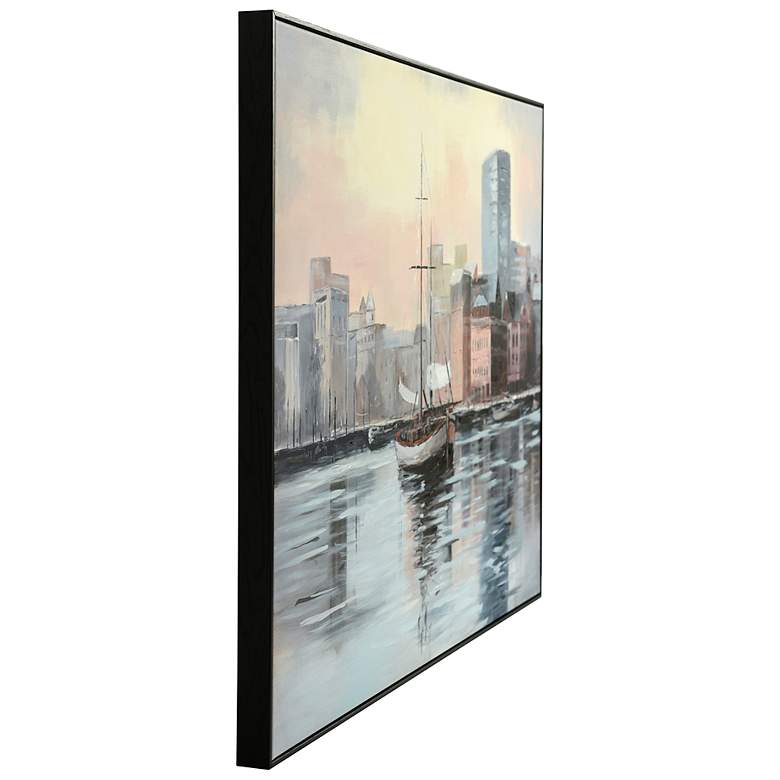 Image 3 Dock City 40"W x 30"H Hand Embellished Framed Canvas Wall Art more views
