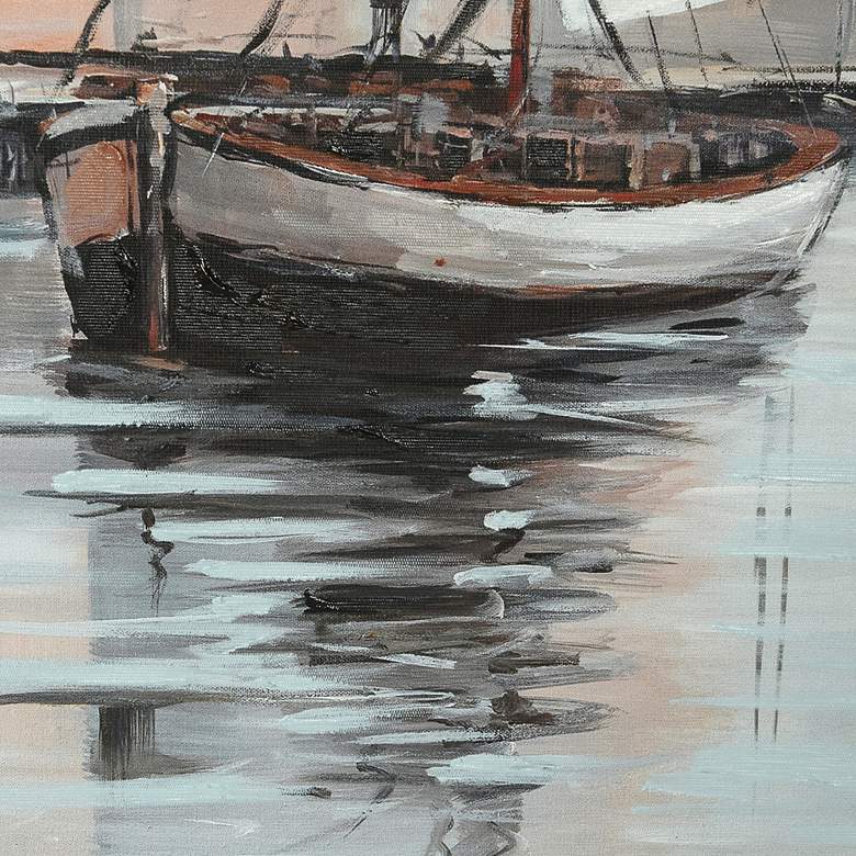 Image 6 Dock City 40"W x 30"H Hand Embellished Framed Canvas Wall Art more views
