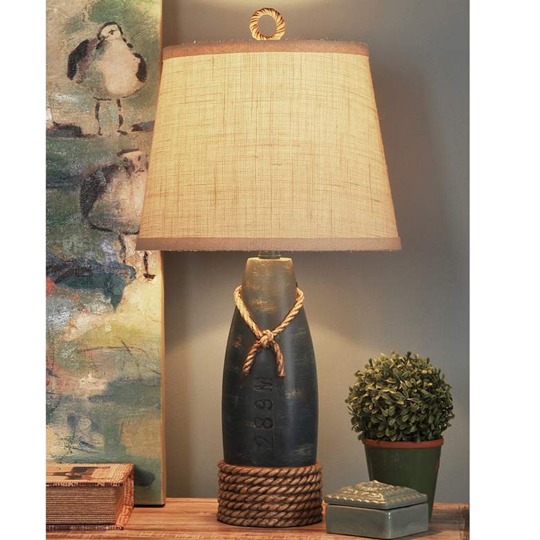 Image 1 Dockside 27" Sea Blue-Gray Coastal Table Lamp with Canvas Shade