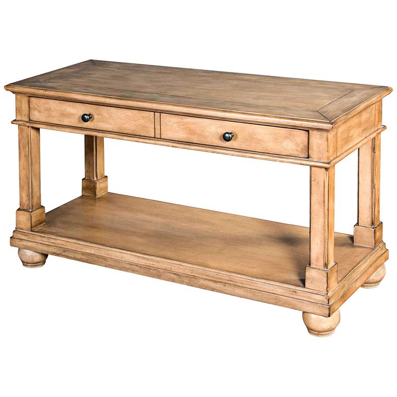 Image 1 Dockside 48 inch Wide Desert Sand Wood 2-Drawer Console Table