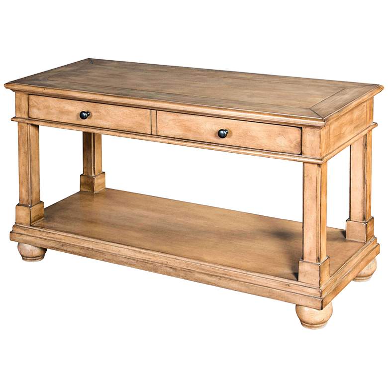 Image 1 Dockside 48" Wide Desert Sand Wood 2-Drawer Console Table