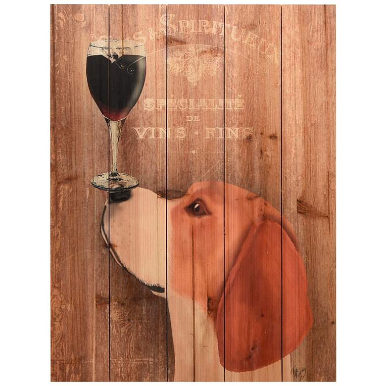 Image 2 Dog Au Vin Beagle 24" High Giclee Print Solid Wood Wall Art