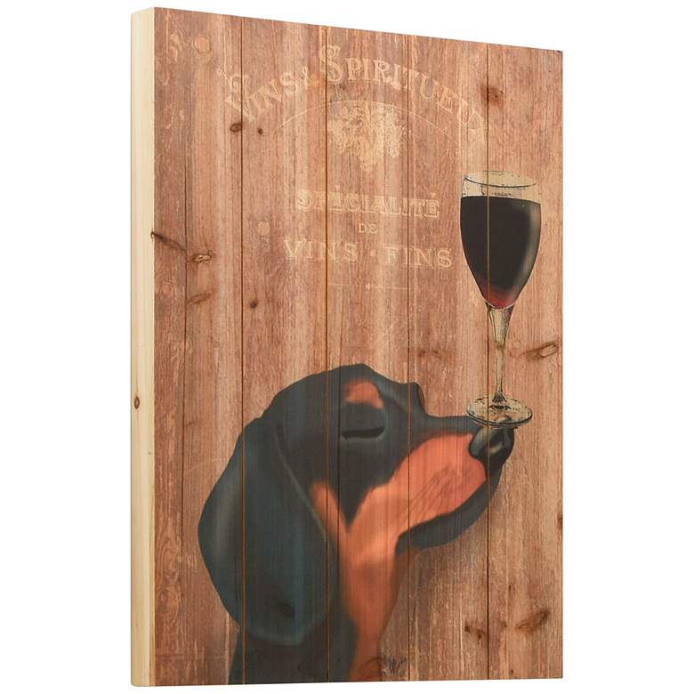 Image 4 Dog Au Vin Dachshund 24"H Giclee Print Solid Wood Wall Art more views